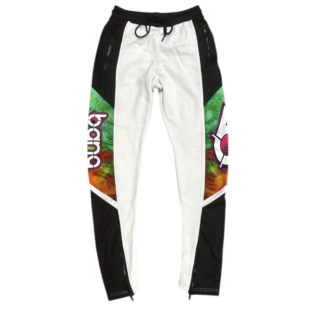 Bang Energy Drink White Black Multi-Color Drawstring Sweatpants Joggers Medium